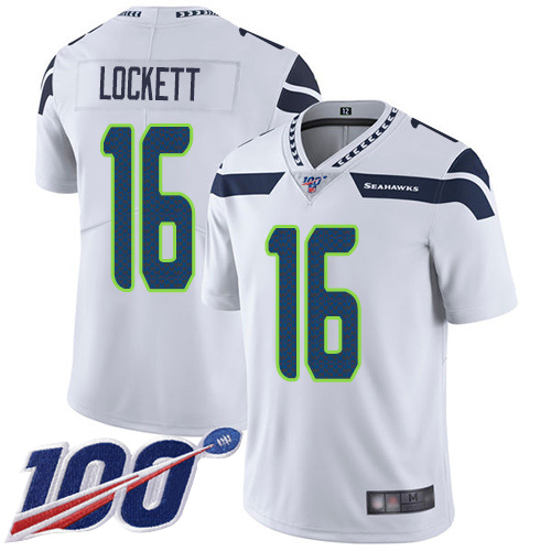 Seattle Seahawks Limited White Men Tyler Lockett Road Jersey NFL Football #16 100th Season Vapor Untouchable->youth nfl jersey->Youth Jersey